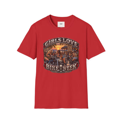 Girls Love Bike Week T-Shirt — Biker Bar Sunset Graphic Tee