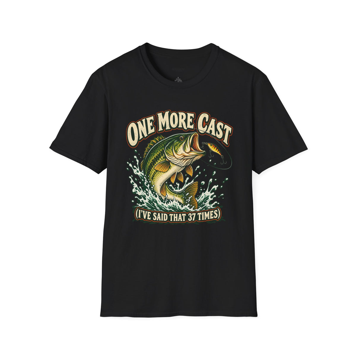 Fishing T-Shirt — "One More Cast" Bass Graphic Tee