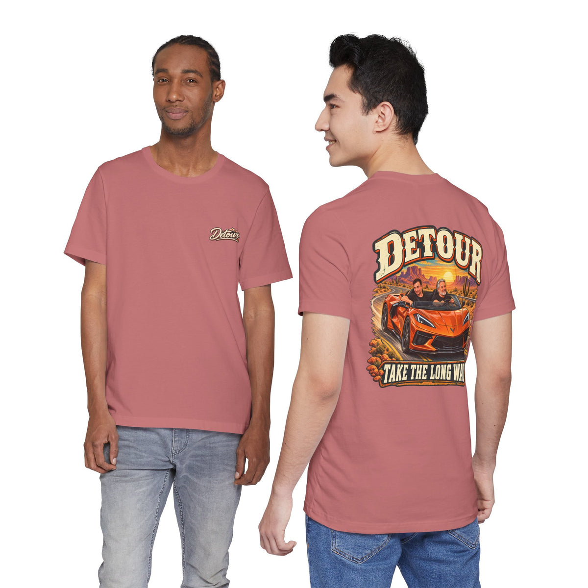 Detour Graphic Tee — 'Detour: Take the Long Way' Vintage Road Trip T‑Shirt