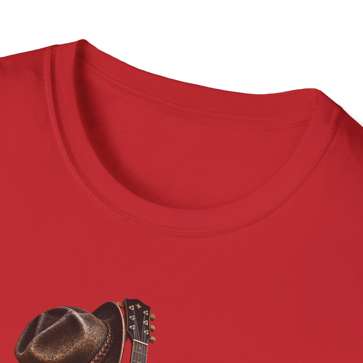 Country Music Guitar T-Shirt — Rustic Cowboy Hat & Lantern Graphic