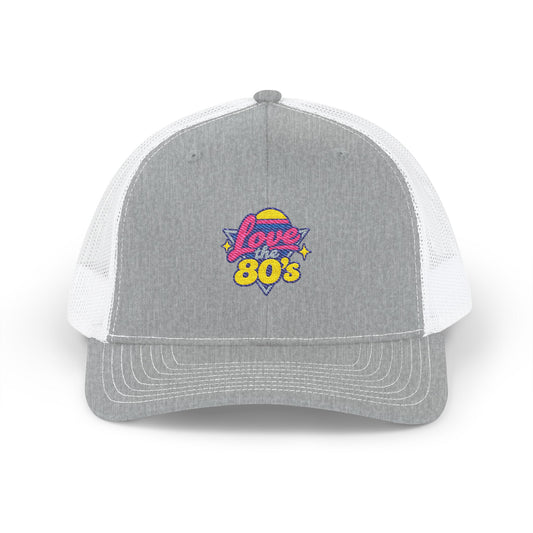 80s Retro Trucker Cap — ‘Love the 80s’ Vintage Neon Snapback