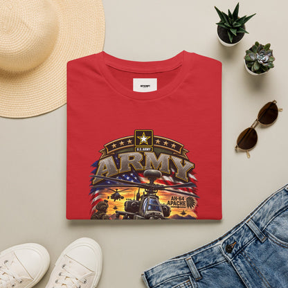 Army Veteran AH-64 Apache T-Shirt — Patriotic Military Helicopter Tee
