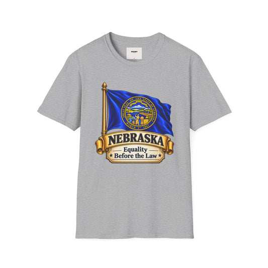 Nebraska State Flag T-Shirt — 'Equality Before the Law' Vintage Seal Tee