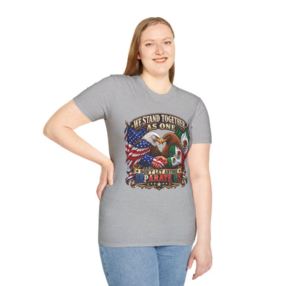 We Stand Together As One Eagle T-Shirt — USA & Mexico Unity Patriotic Tee