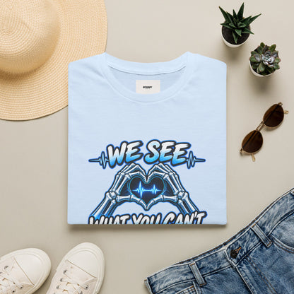 T-Shirt — “We See What You Can’t” Cardiac Tech Heartbeat Design