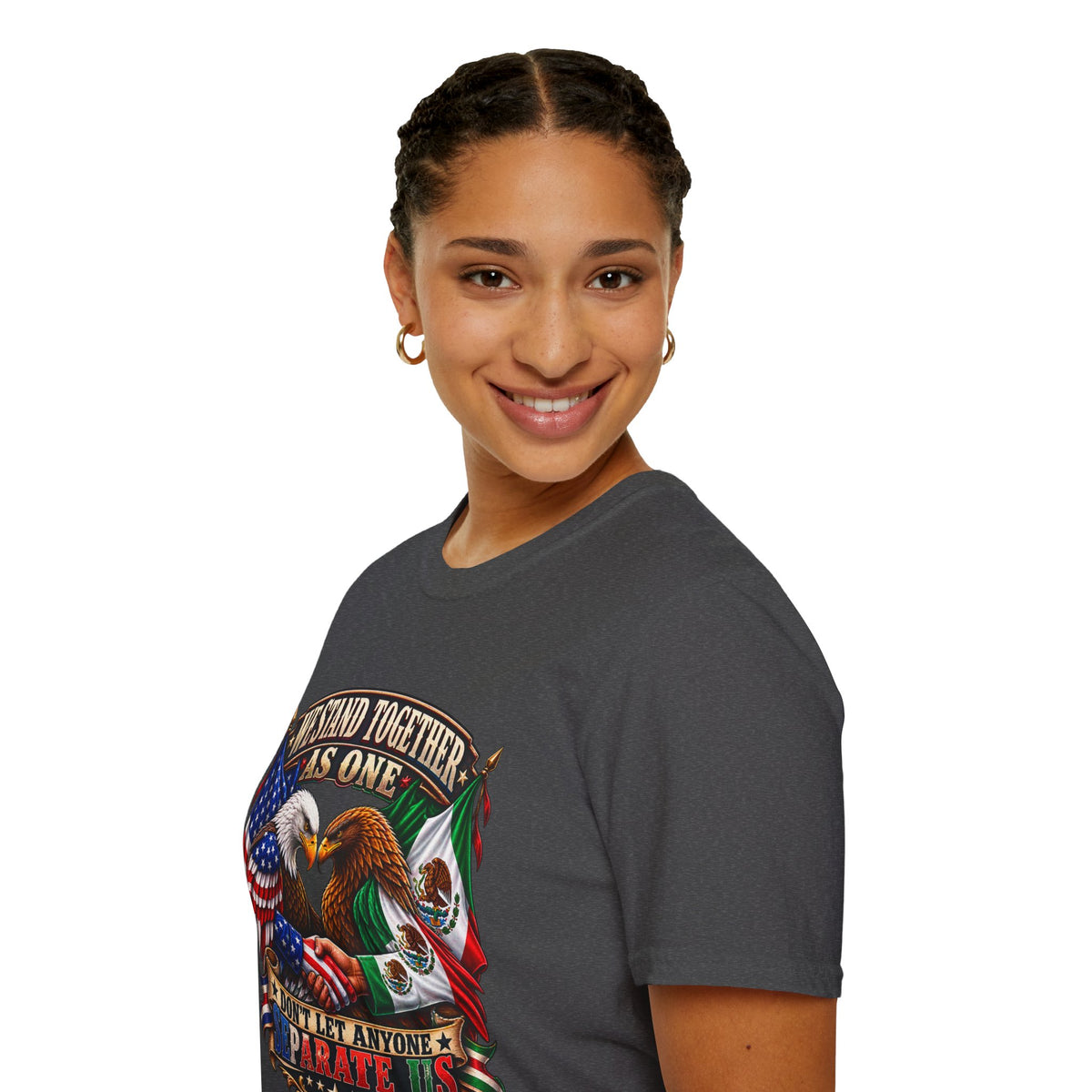 We Stand Together As One Eagle T-Shirt — USA & Mexico Unity Patriotic Tee