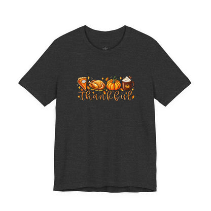 Thankful Harvest Tee — Thanksgiving Pumpkin & Pie Fall Shirt