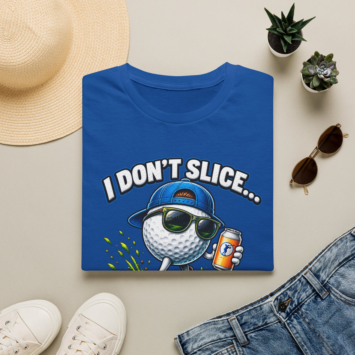 Golf T-Shirt — "I Don't Slice... I Create Scenic Detours" Funny Golfer Tee