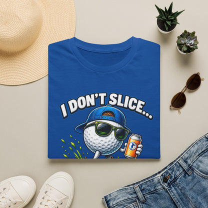 Golf T-Shirt — "I Don't Slice... I Create Scenic Detours" Funny Golfer Tee
