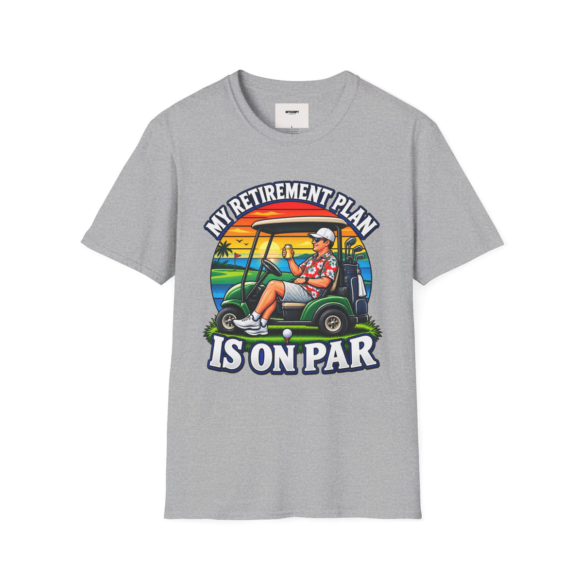 Retirement Golf T-Shirt — “My Retirement Plan Is On Par” Vintage Golf Cart Design