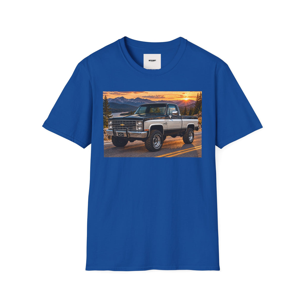 Vintage Chevy Truck T-Shirt — Sunset Mountain Off-Road Tee