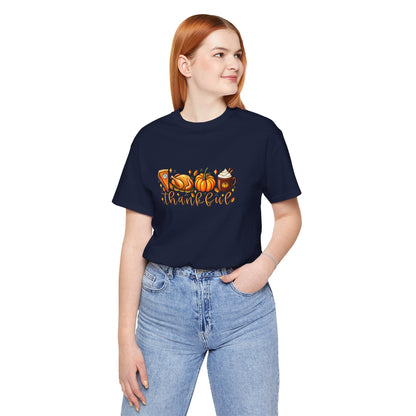 Thankful Harvest Tee — Thanksgiving Pumpkin & Pie Fall Shirt