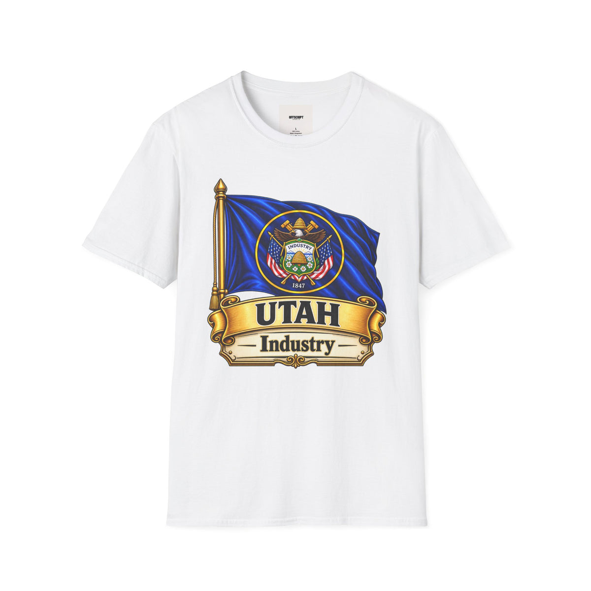 Utah State Flag T-Shirt — 'Utah Industry' Retro Flag Tee