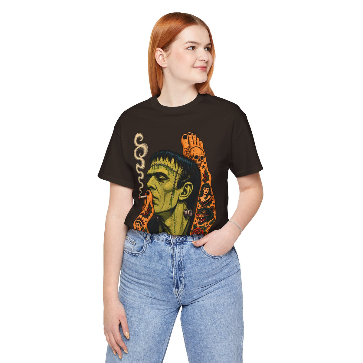 Vintage Frankenstein Smoking Monster T-Shirt