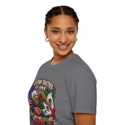 We Stand Together As One Eagle T-Shirt — USA & Mexico Unity Patriotic Tee