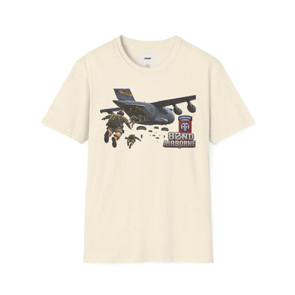 82nd Airborne Paratrooper T-Shirt — Military Jump C-17 Skydiving Design