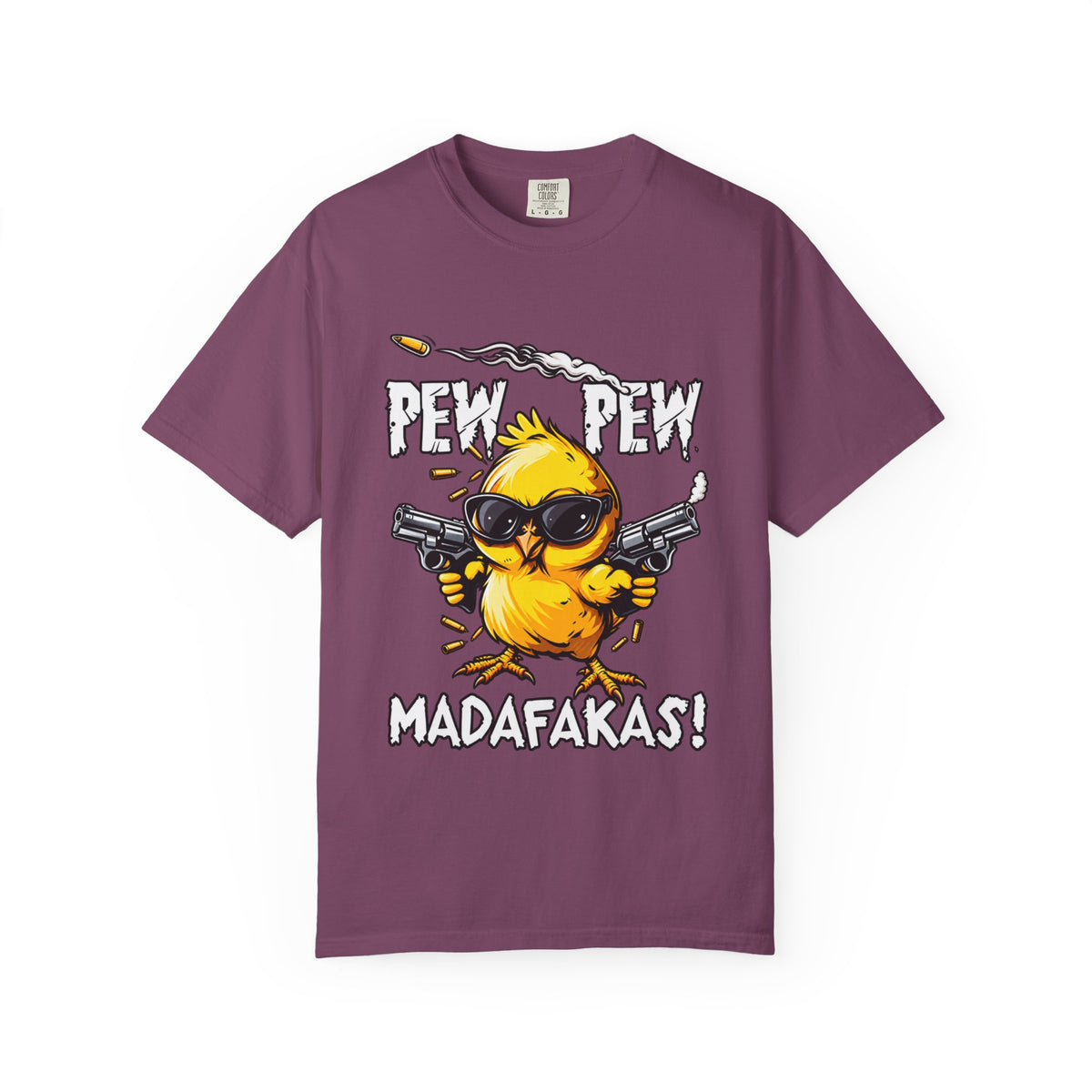 Pew Pew Madafakas Funny Duck Graphic T-Shirt