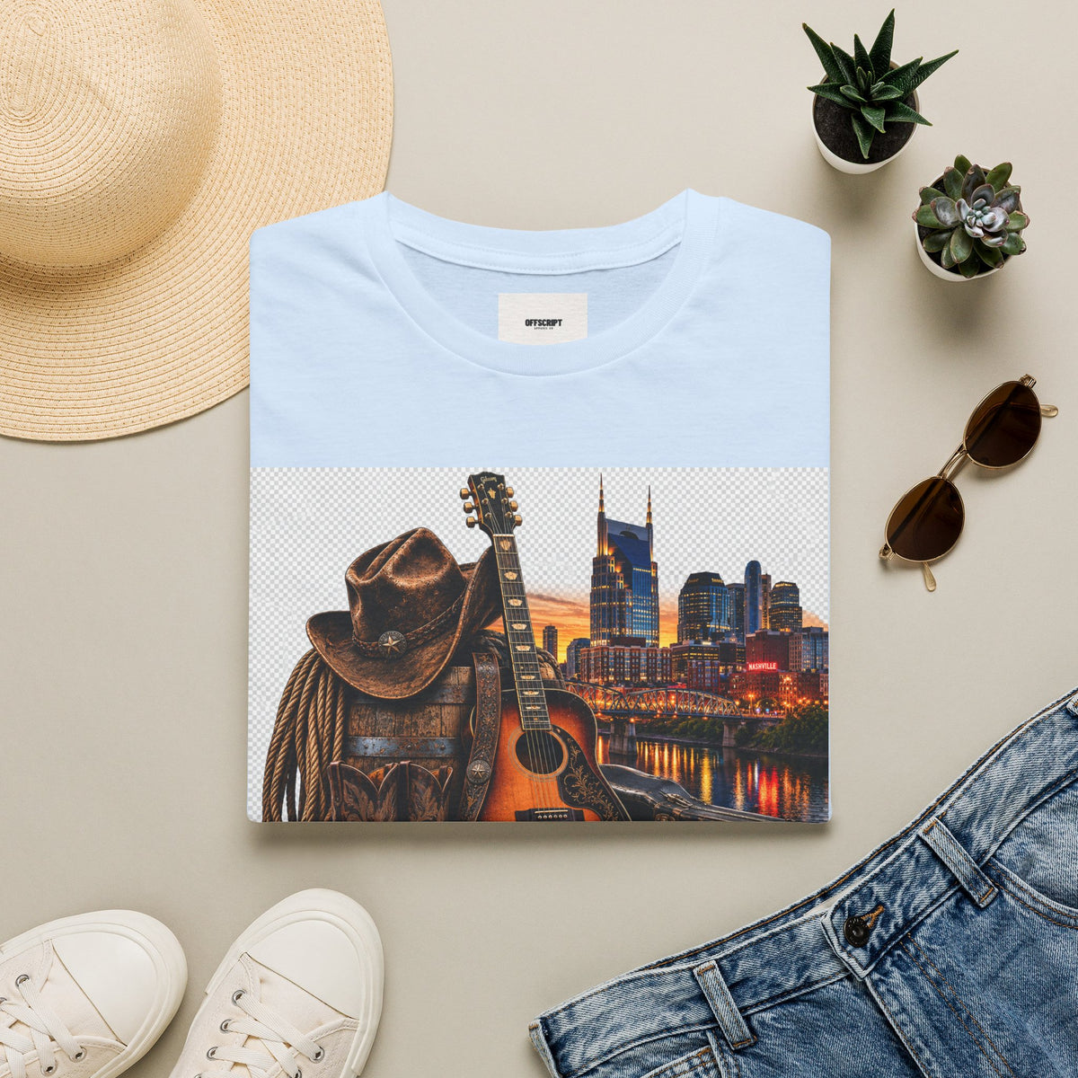 Nashville Skyline Guitar Tee