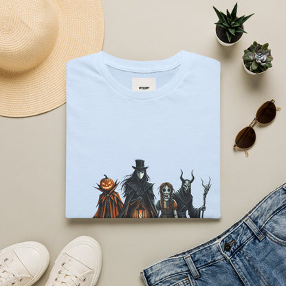 Halloween Gothic Crew T-Shirt — Haunted Pumpkin, Witch & Spooky Friends Design