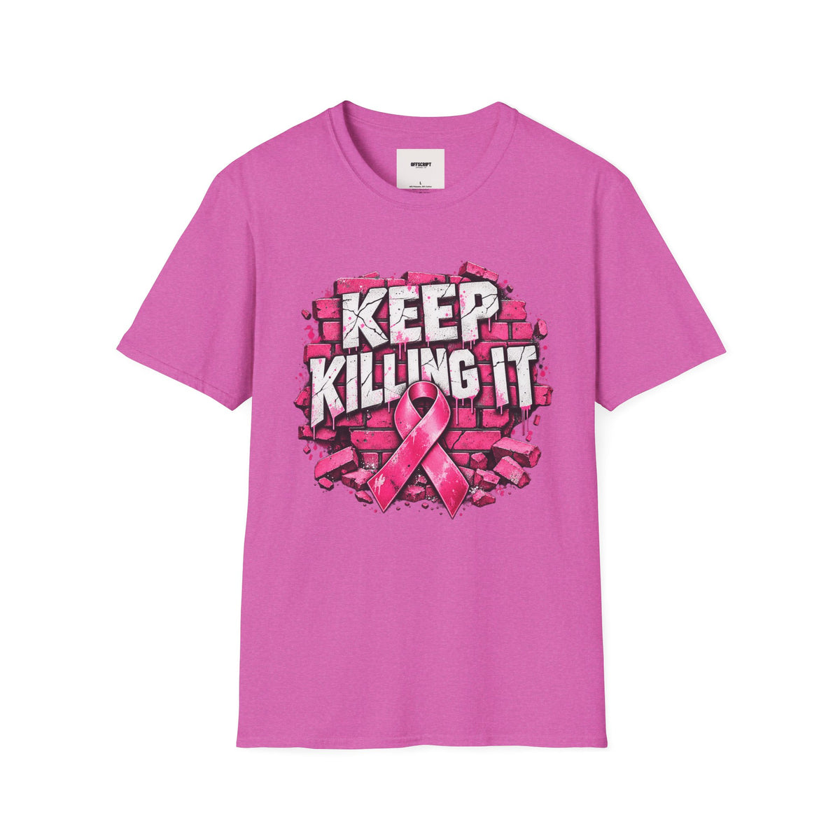 Keep Killing It pink ribbon T-Shirt | Breast Cancer Awareness, Motivational Graphic
