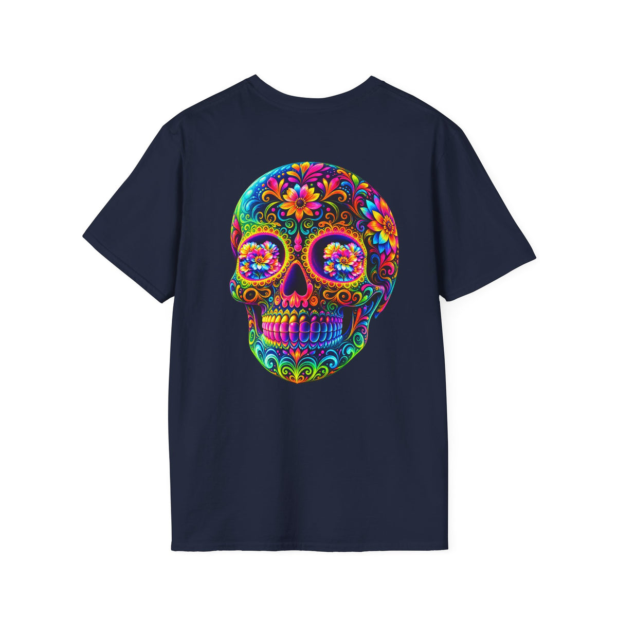 Sugar Skull T-Shirt — Colorful Day of the Dead Floral Skull Tee