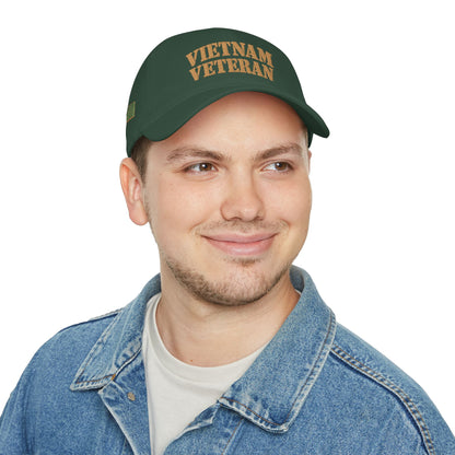 Vietnam Veteran Baseball Cap — Embroidered Gold Text Low Profile Hat for Veterans & Memorial Events