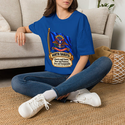 North Dakota State Flag T-Shirt — Liberty and Union Quote
