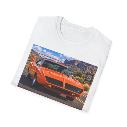 Classic Orange Muscle Car T-Shirt — Route 66 Roadtrip Tee