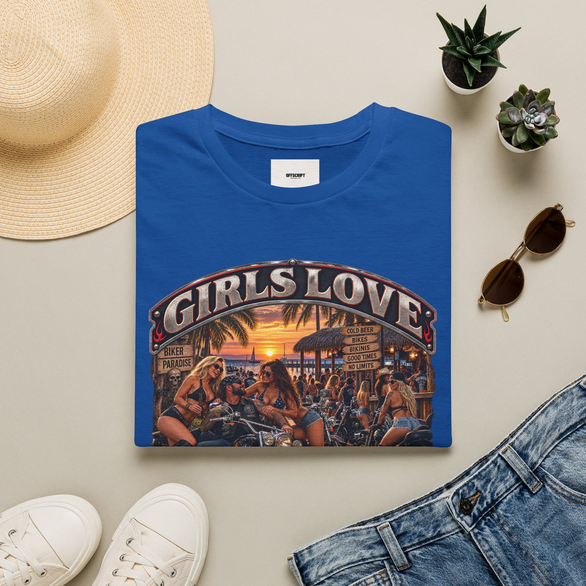 Girls Love Bike Week T-Shirt — Biker Bar Sunset Graphic Tee