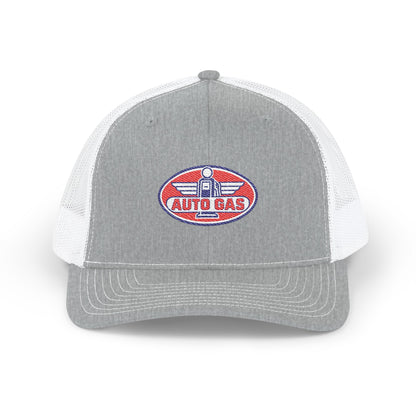Auto Gas Vintage Trucker Cap — Retro Petrol Logo Snapback