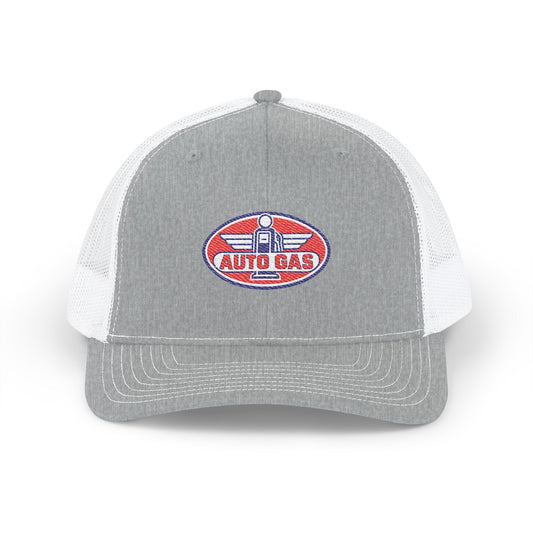 Auto Gas Vintage Trucker Cap — Retro Petrol Logo Snapback