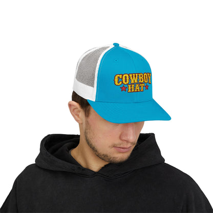 Cowboy Hat Snapback Trucker Cap – Western Rodeo Mesh Back Hat