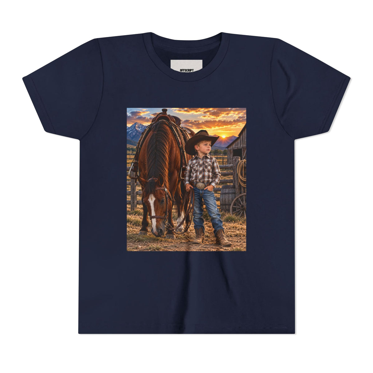 Youth Western Cowboy Tee — Little Cowboy & Horse Graphic Shirt