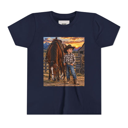 Youth Western Cowboy Tee — Little Cowboy & Horse Graphic Shirt