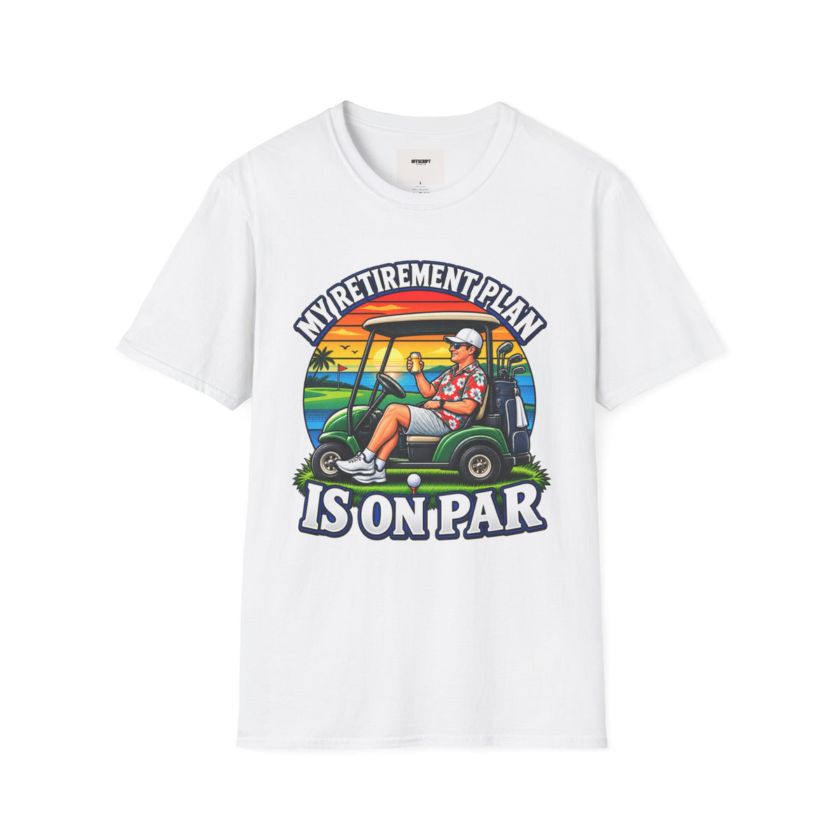 Retirement Golf T-Shirt — “My Retirement Plan Is On Par” Vintage Golf Cart Design