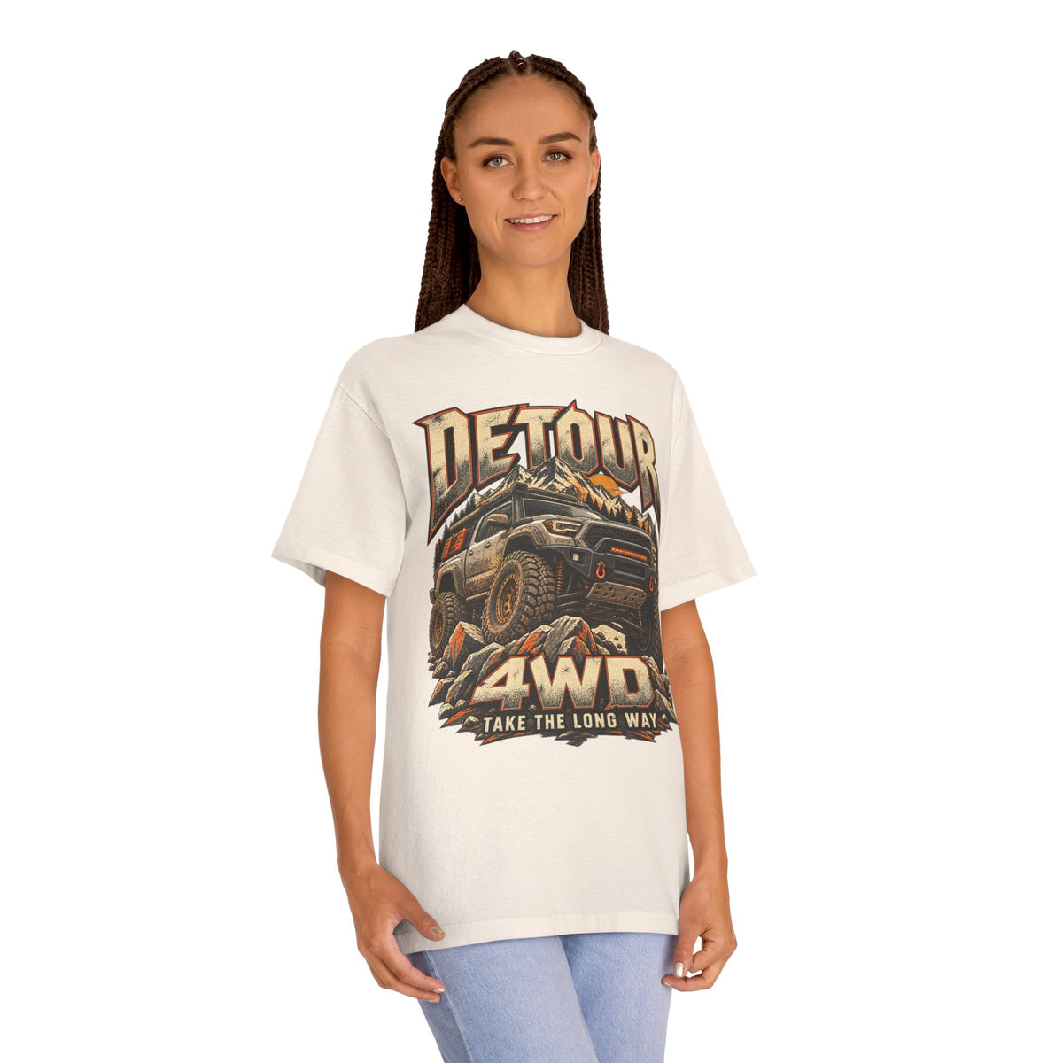 4WD Off-Road Tee — "Detour" Truck Graphic (Take the Long Way)