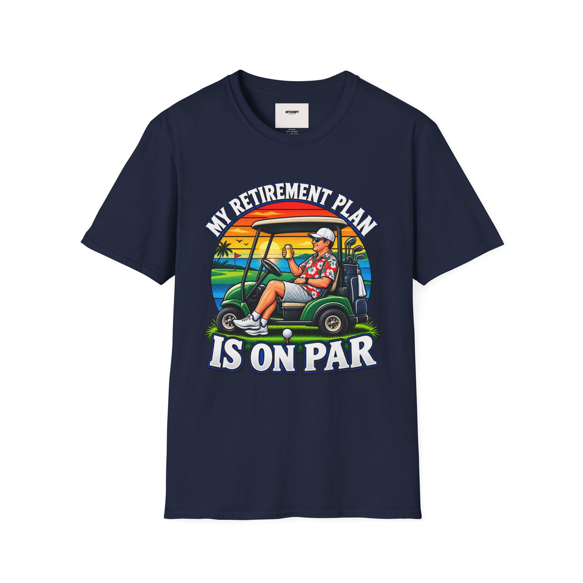 Retirement Golf T-Shirt — “My Retirement Plan Is On Par” Vintage Golf Cart Design