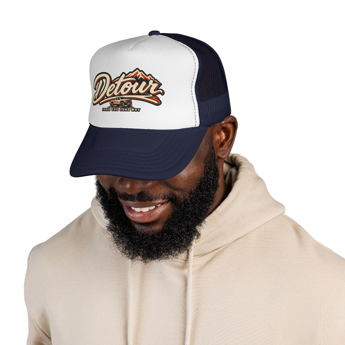 Detour Trucker Hat — Vintage Road Trip Mesh Cap