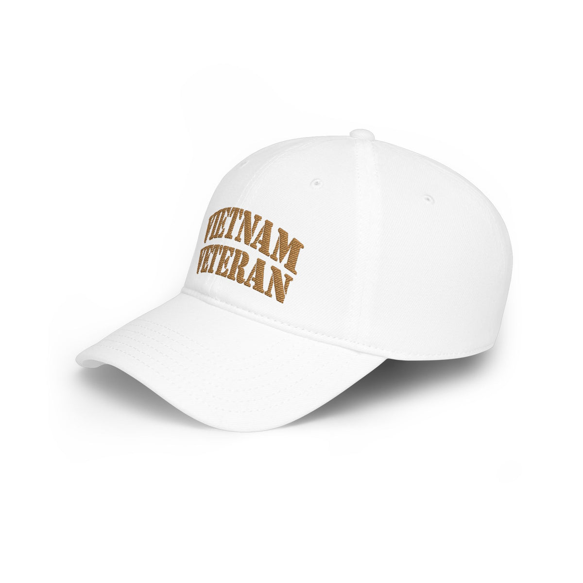 Vietnam Veteran Baseball Cap — Embroidered Gold Text Low Profile Hat for Veterans & Memorial Events