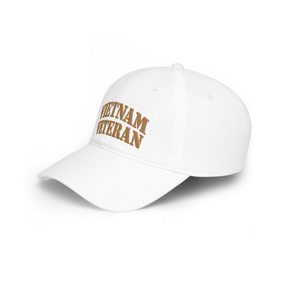 Vietnam Veteran Baseball Cap — Embroidered Gold Text Low Profile Hat for Veterans & Memorial Events