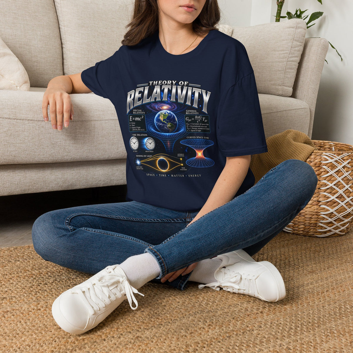 Theory of Relativity T-Shirt — Science Graphic Tee with Earth & Equations