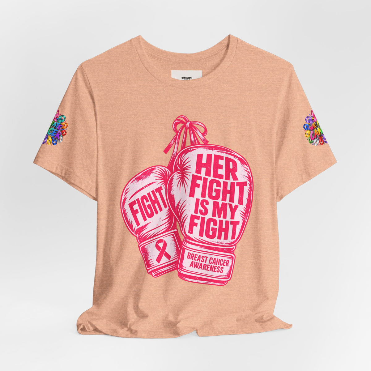 Breast Cancer Awareness Tee – “Her Fight Is My Fight” Boxing Gloves T-Shirt