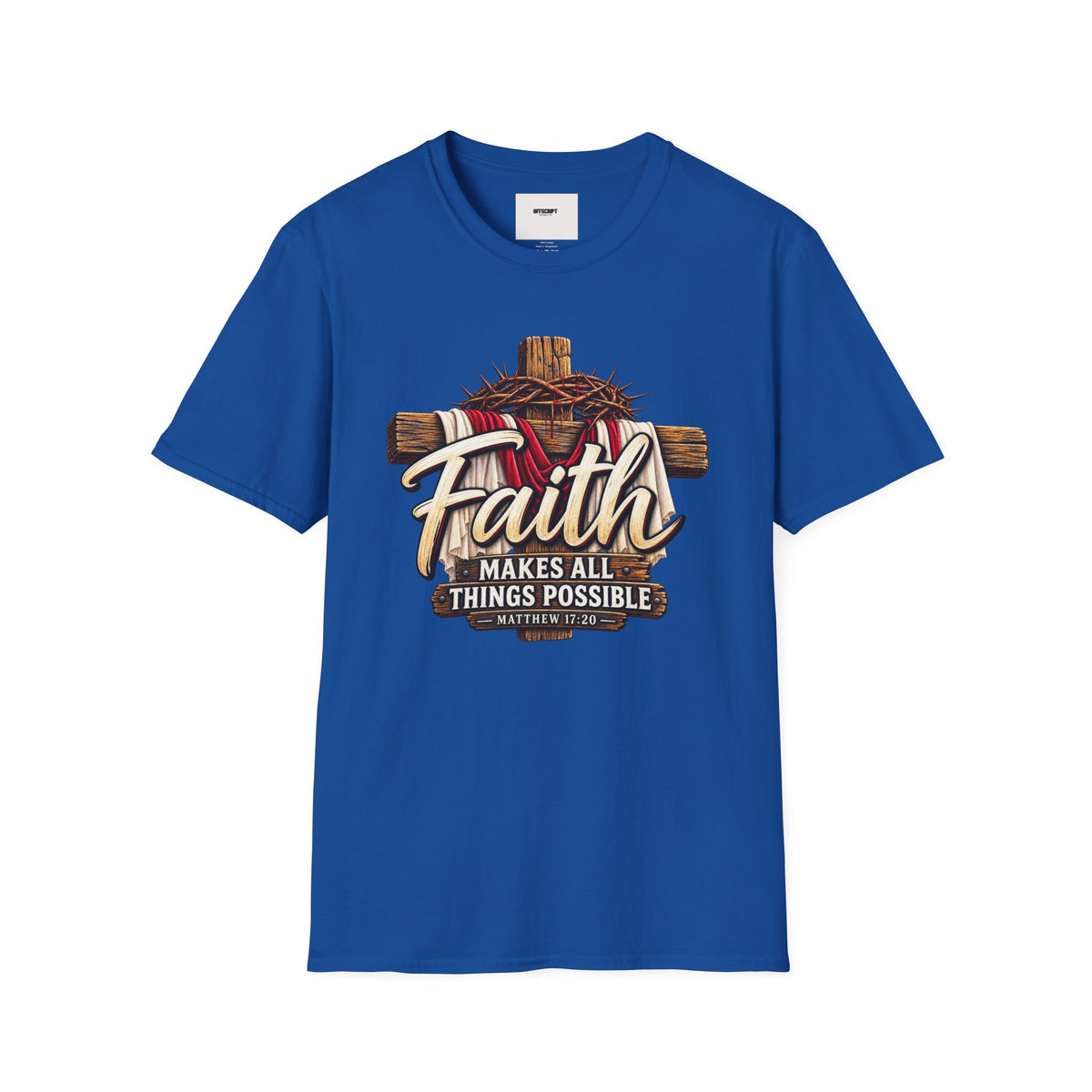 Faith Cross T‑Shirt — "Faith Makes All Things Possible" Christian Tee