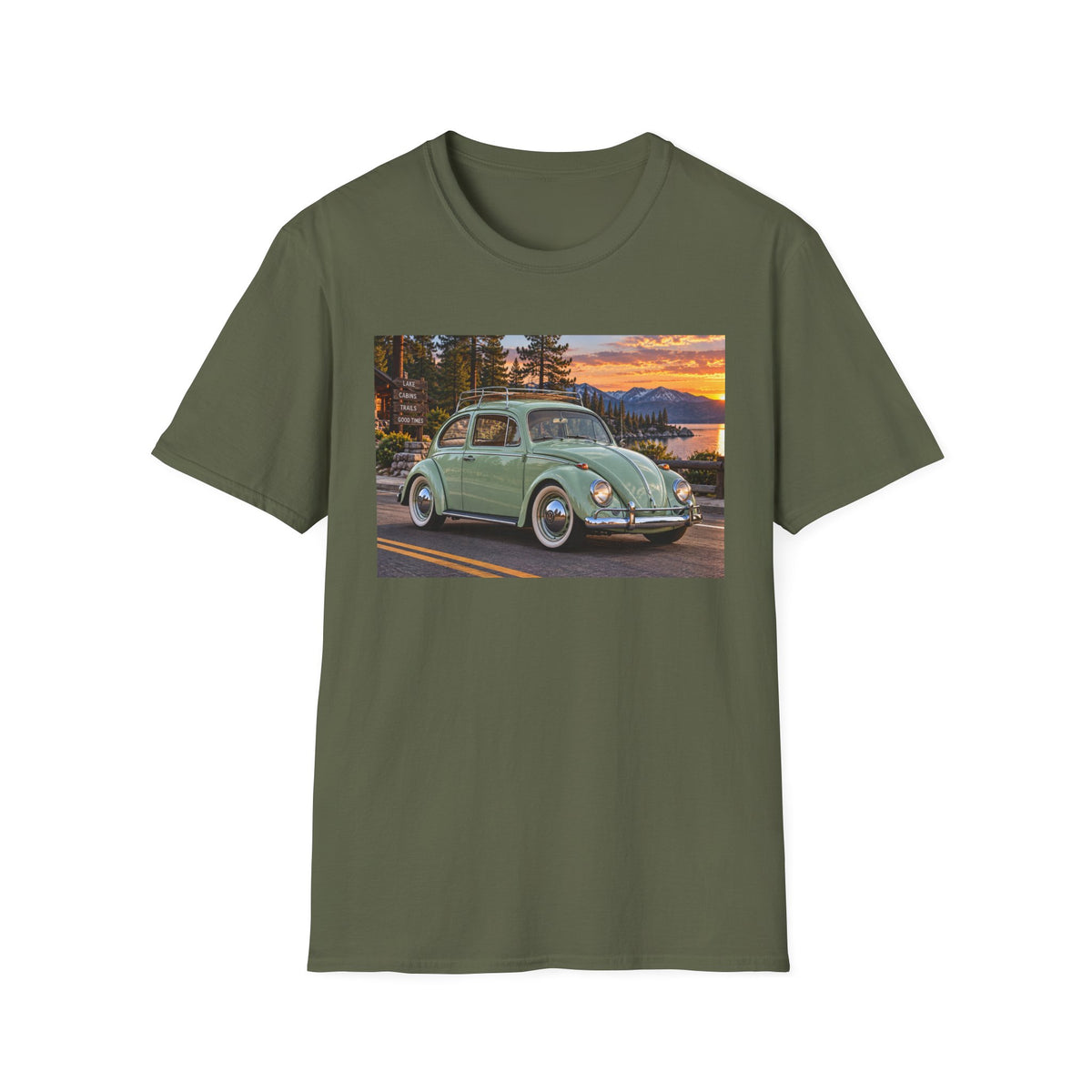 Classic VW Beetle Sunset T-Shirt — Vintage Car Lover Tee