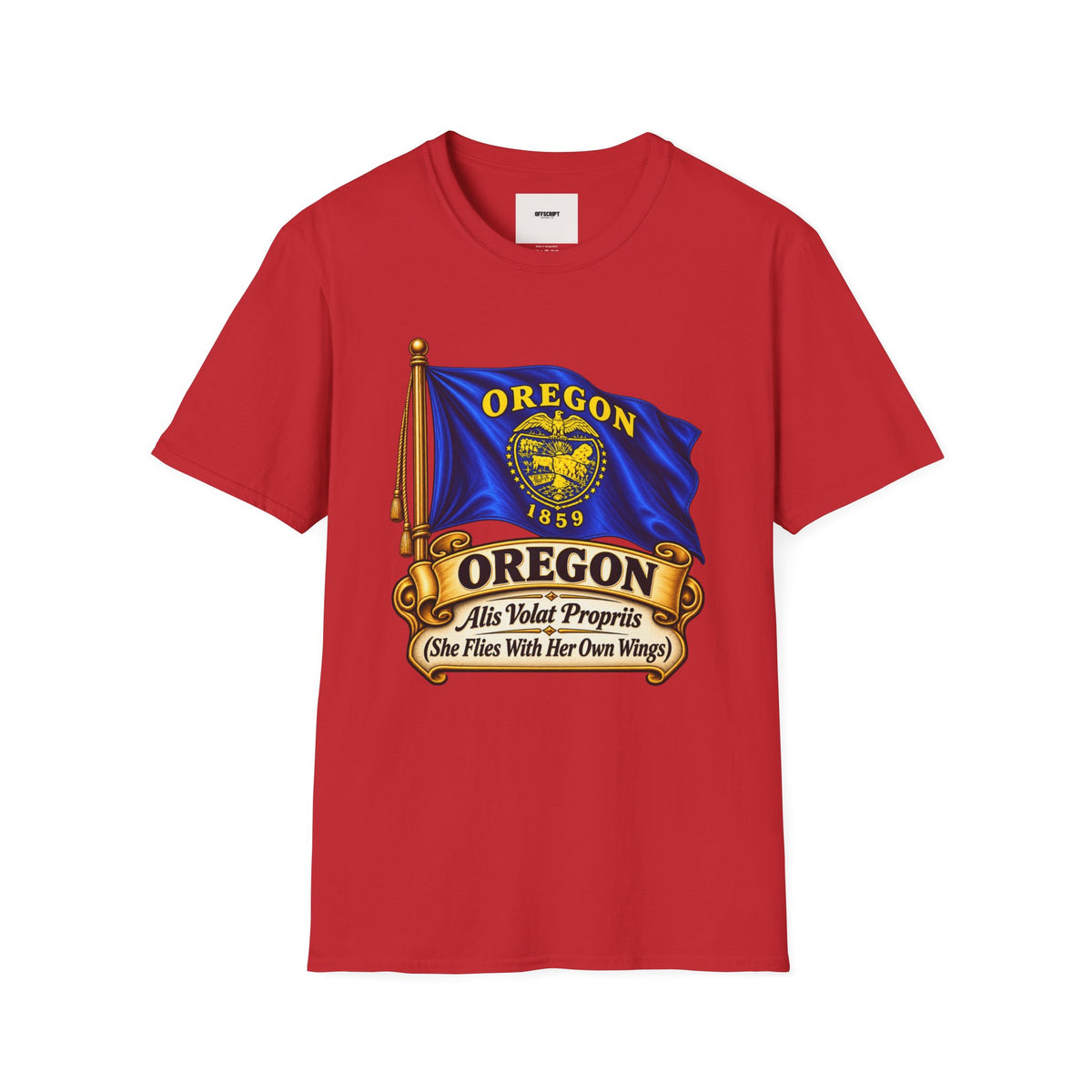 Oregon State Flag T-Shirt — 'Allis Volat Propria' Vintage Banner Tee