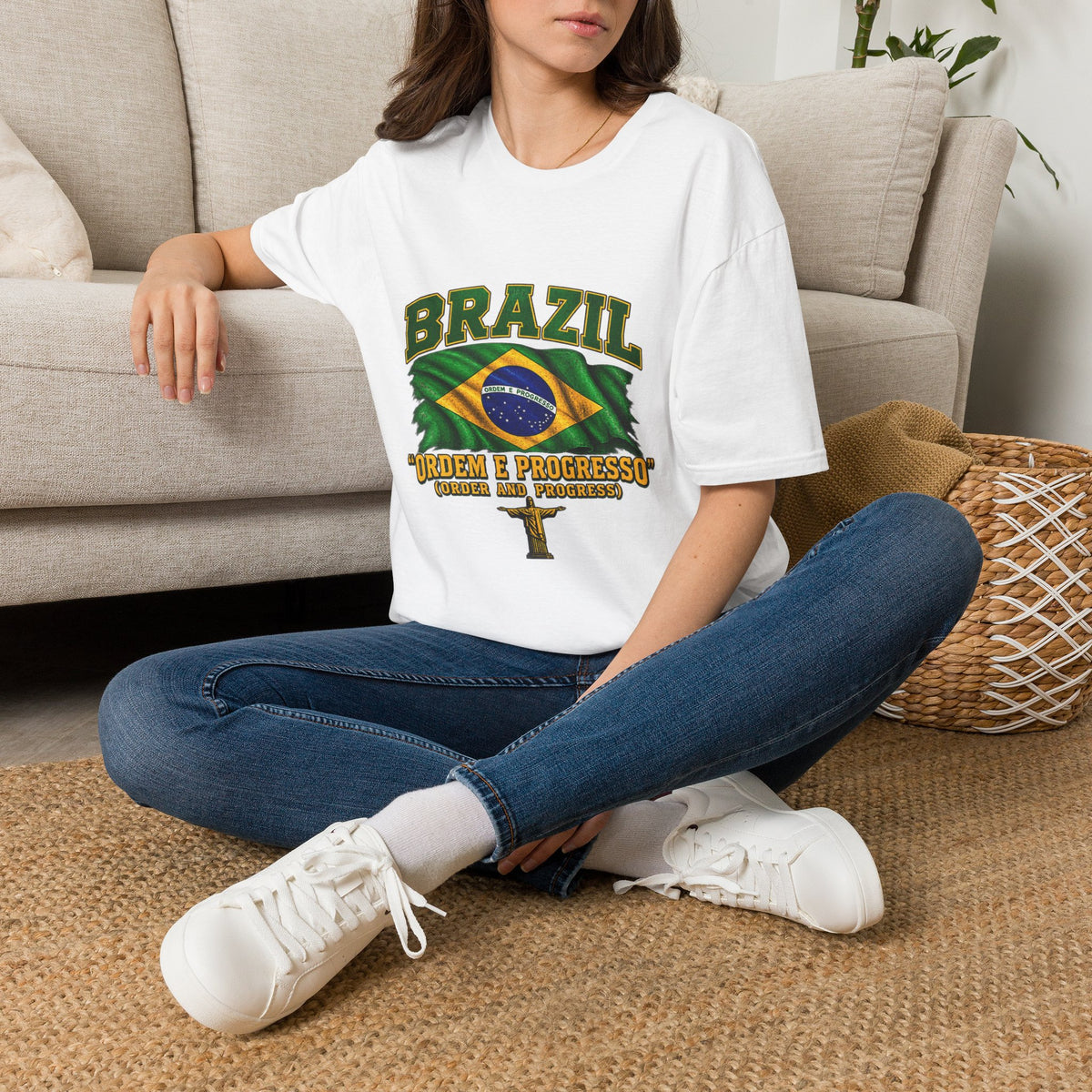 Brazil Flag T-Shirt — BRAZIL with Ordem e Progresso Graphic