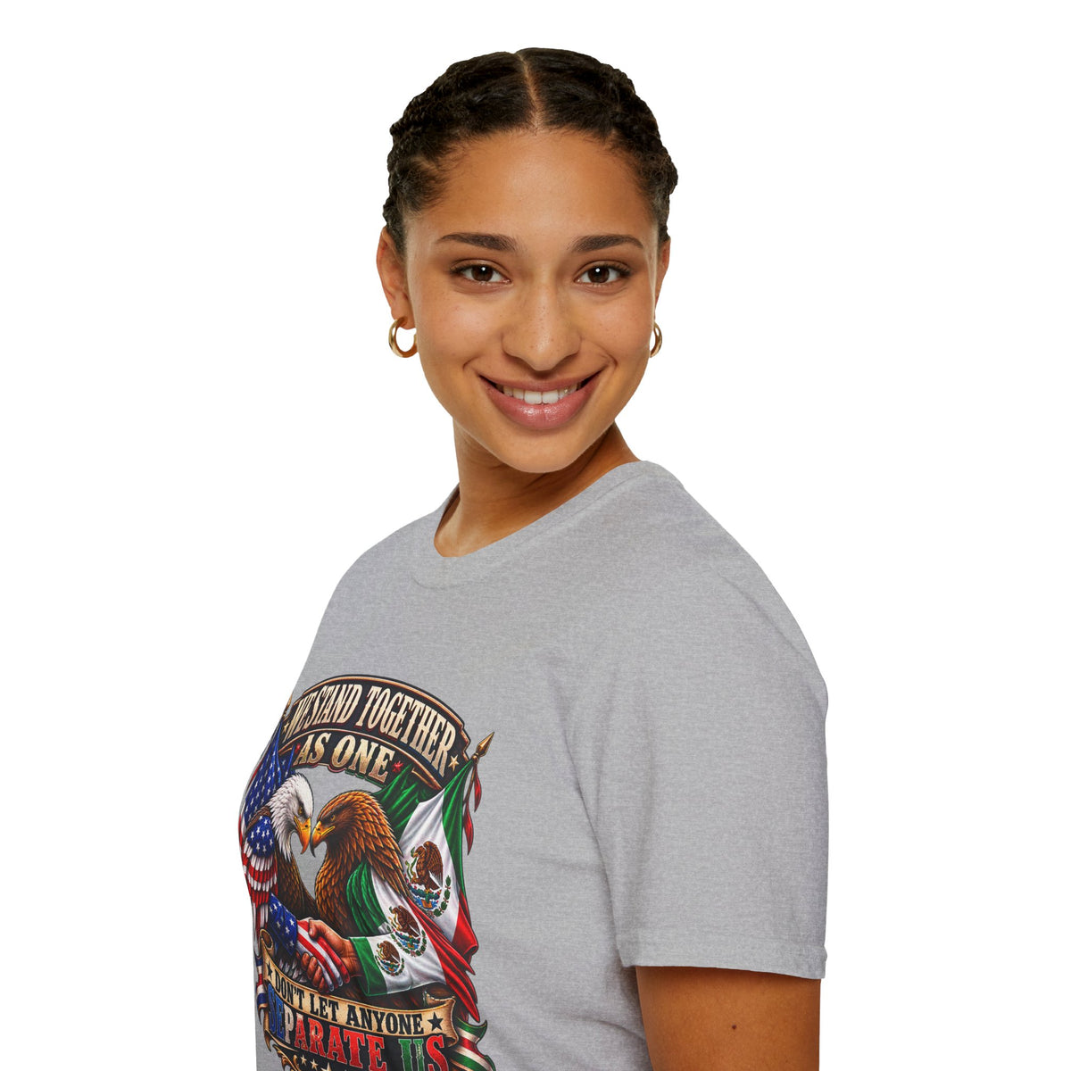 We Stand Together As One Eagle T-Shirt — USA & Mexico Unity Patriotic Tee