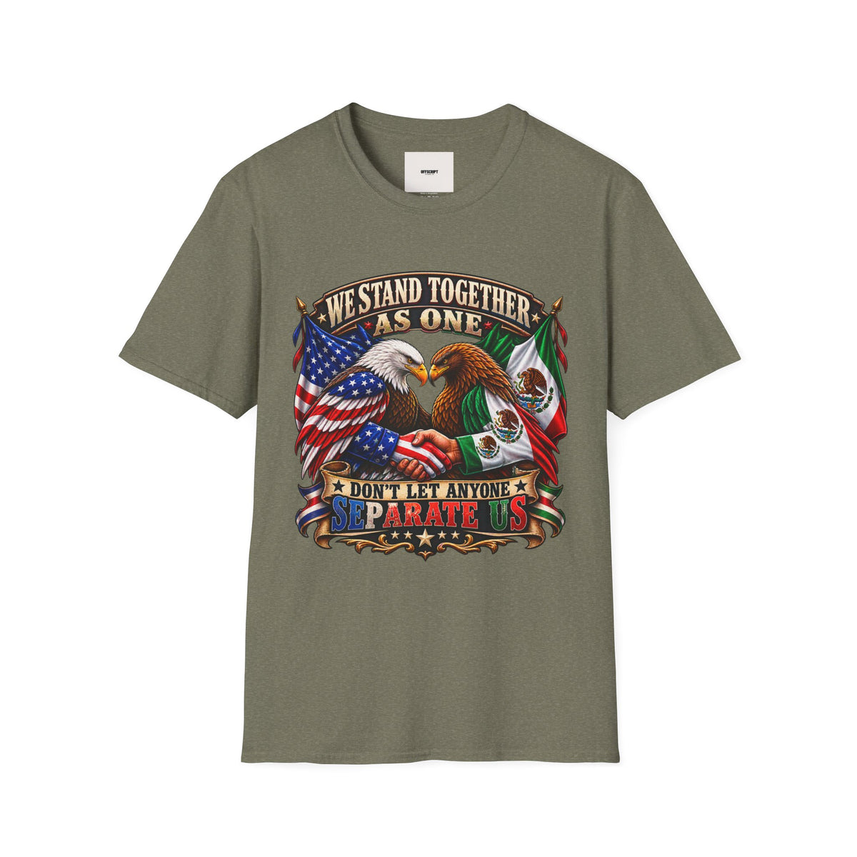 We Stand Together As One Eagle T-Shirt — USA & Mexico Unity Patriotic Tee