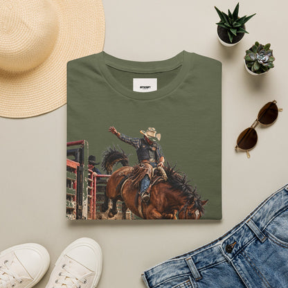 Rodeo Bucking Horse T-Shirt — 'Roping for Eight' Western Cowboy Shirt