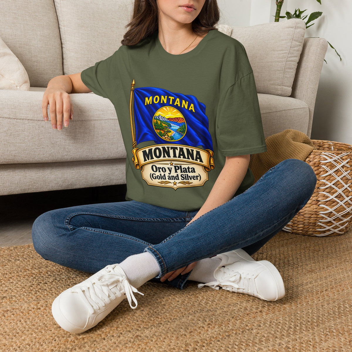 Montana Flag T-Shirt — State Seal "Oro y Plata (Gold and Silver)" Graphic Tee
